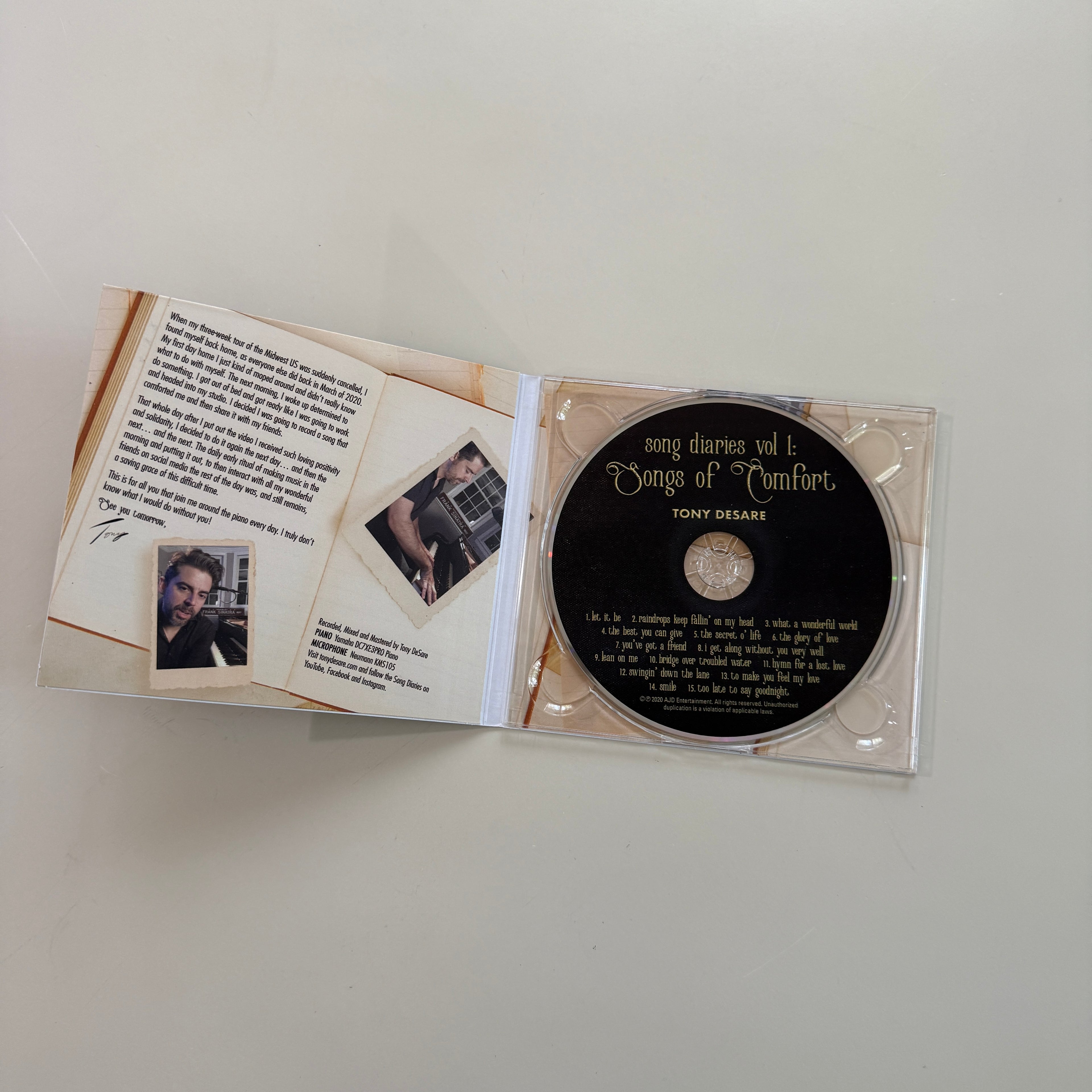Song Diaries Vol. 1: Songs of Comfort (2020) Autographed CD
