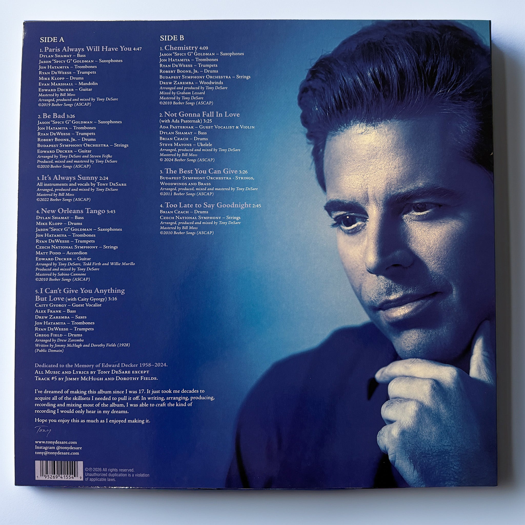 Tony DeSare (2026) Limited Premium Vinyl Signed + MP3 Download